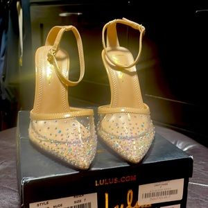 Sexy Nude Lulus Rhinestone Pumps